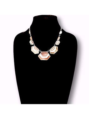 THE LIMITED geometric silver & white 18” necklace NWT​